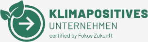 Klimapositives Unternehmen - certified by Fokus Zukunft